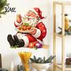 Easy to Apply Wall Murals Santa Claus Sticker, Waterproof PVC Decal, Removable Decorative Christmas Decor Festive Art for Glass Windows And