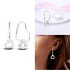 Hoop Earrings 925 Silver Certified Red Bow Heart Zircon Stud Earrings Lady's Anniversary Gift Luxury Jewelry