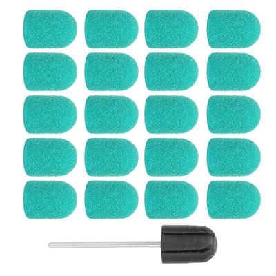 Nail Sanding Band Drill Bit Nail Art Polishing Sanding Cap Set Accessory (10 X 15mm)Green