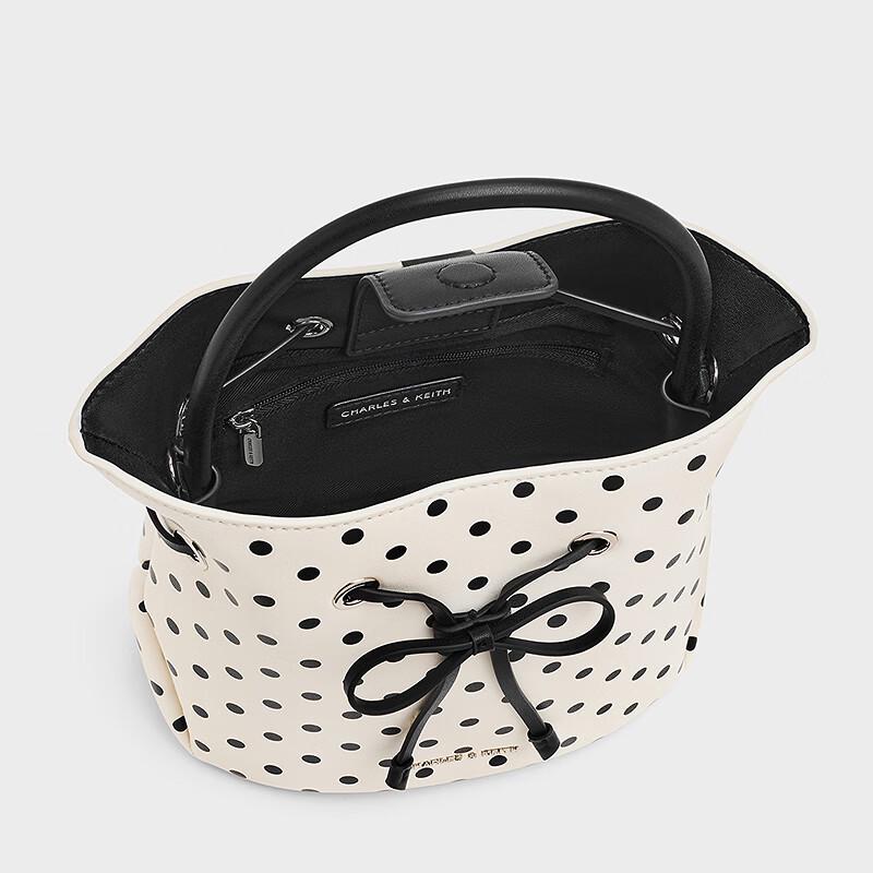 CHARLES & KEITH Polka Dot Drawstring Bucket Crossbody Bag