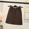 2026 Autumn/Winter Corduroy A-line High Waist Slimming Skirt – Fashionable Hip-hugging Design