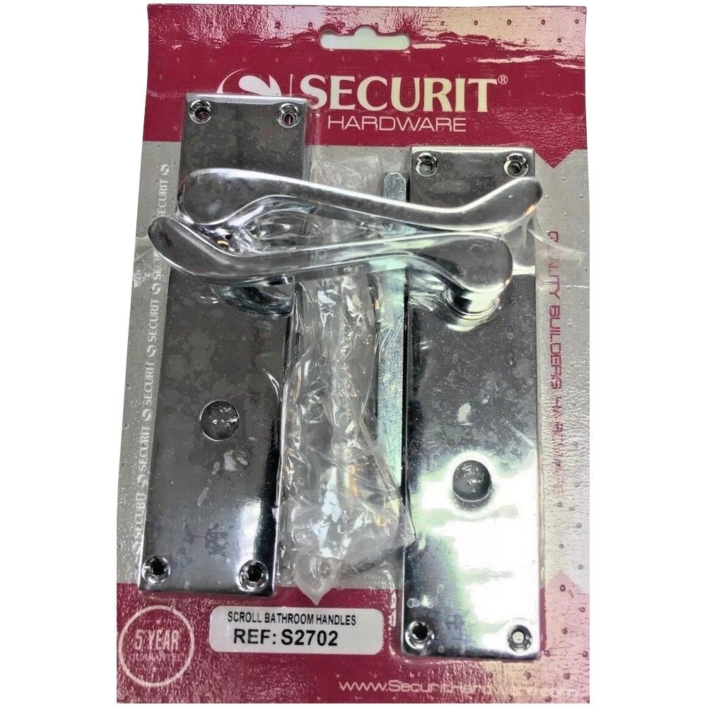 Securit Chrome Scroll Bathroom Handles (1 Pair)