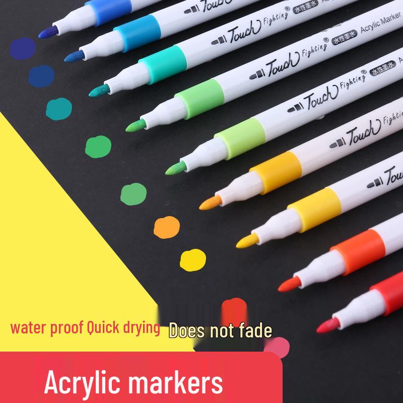 Children's Back-to-School Acrylic Markers - Waterproof, Layerable DIY Hand-Painted Watercolor Pens