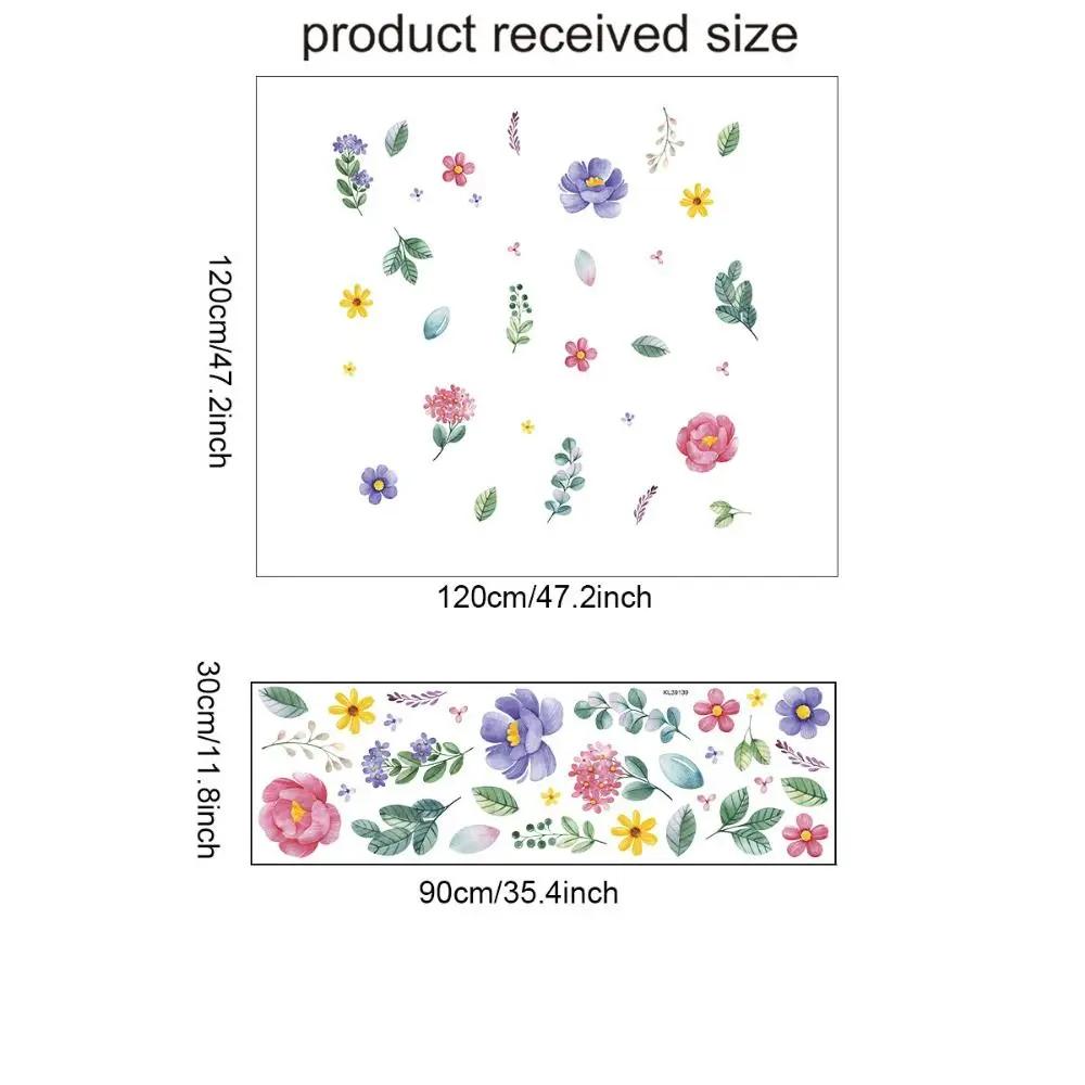 New Boho Flowers Wall Stickers Watercolor Removable Decorative Decals PVC Eco-friendly Murals Nursery Kindergarden