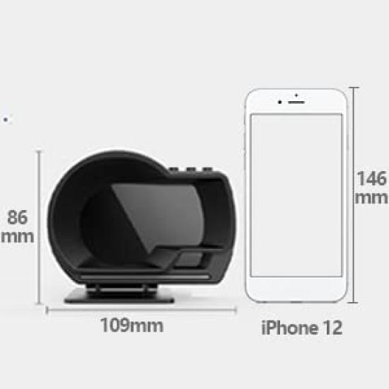 Wiiyii Auto HUD Duální systém Chytrý Vhodný pro Všechna Auta Head-Up Displej, Měřič OBD+GPS,