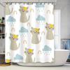 Rainbow Cats Shower Curtain Cute Cartoon Printed Bathrooms Decor Happy Kitten Pattern Waterproof Fabric Available In Multiple Si