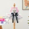 Luxury Tweed Cat Dress Bow Hair Clip + Pearl Necklace + Layer Tulle Skirt Outfit, Elegant Princess Pet Clothes for Dogs Cats