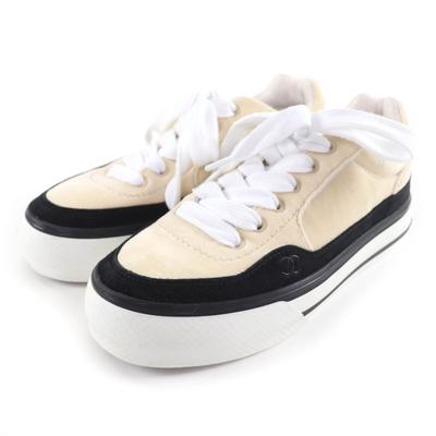 Fantastiske sneakers COCO Mærke Velour Snørebånd beige velour Dame 36 G45208 Brugt
