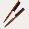 Salon Teasing Back Hair Diy Brushes Boar Bristle Wood Slim Line Comb Hairbrush Extension Hairdressing Professional Styling Tools