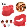 DIY Lollipop Cake Making Kit 10 Pairs Christmas Cookie Cutter Set, Biscuit Stamp Mold with Pop Sticks, Gingerbread Tree Man House Kit, Festive