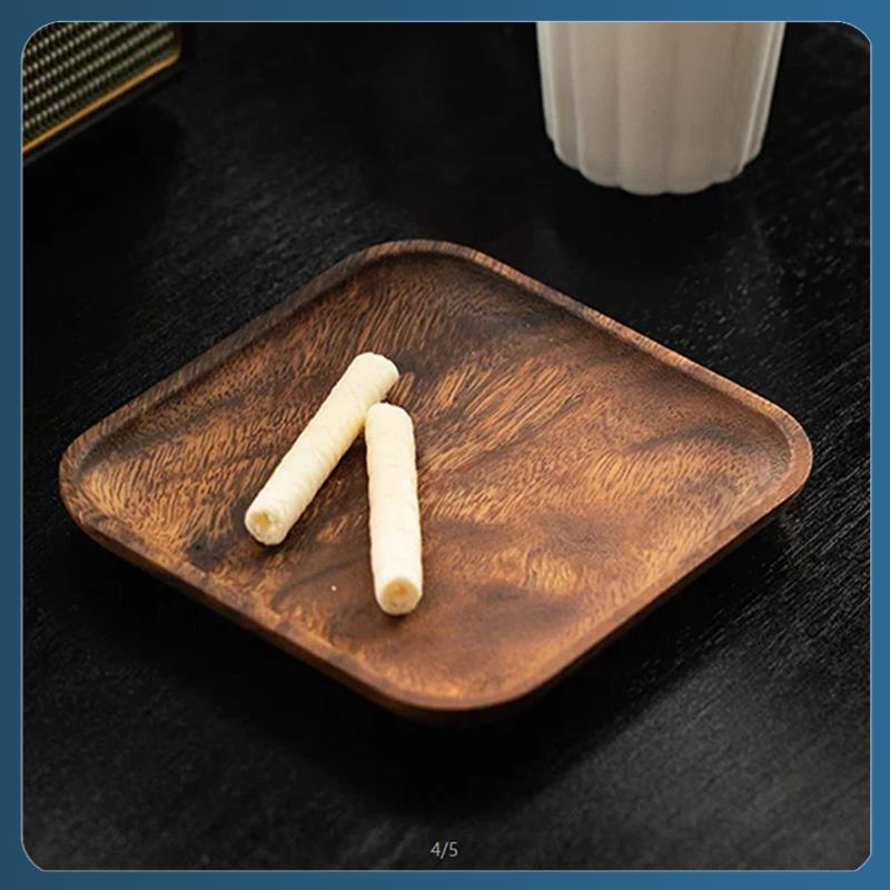 

Деревянные тарелки Квадратная деревянная тарелка для закусок Тарелка для подачи торта, десерта, фруктов Маленькие тарелки для суши и еды Набор тарелок
