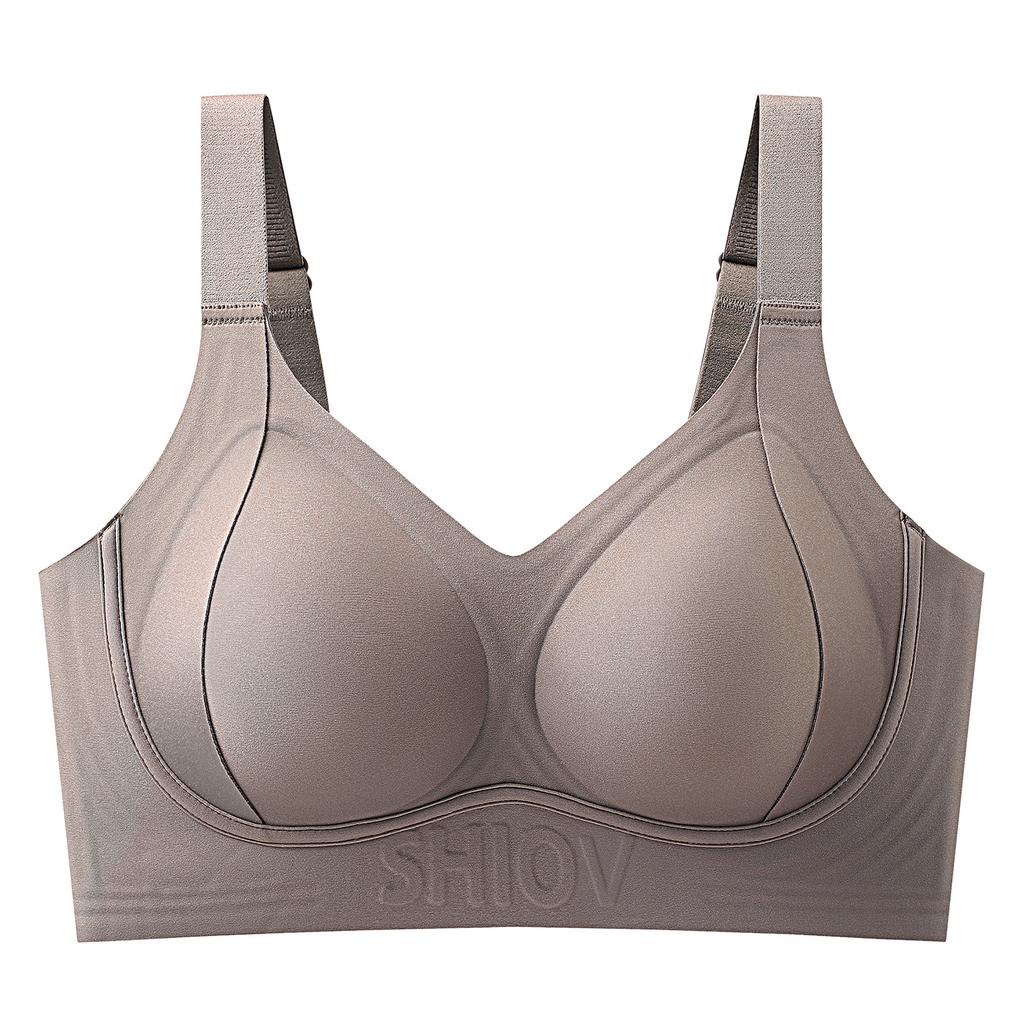 Plus-size Lingerie Women's Lift Anti-sagging Seamless Bra Adjustable Bra Thin Fixed Cup Bra Push Up Bra
