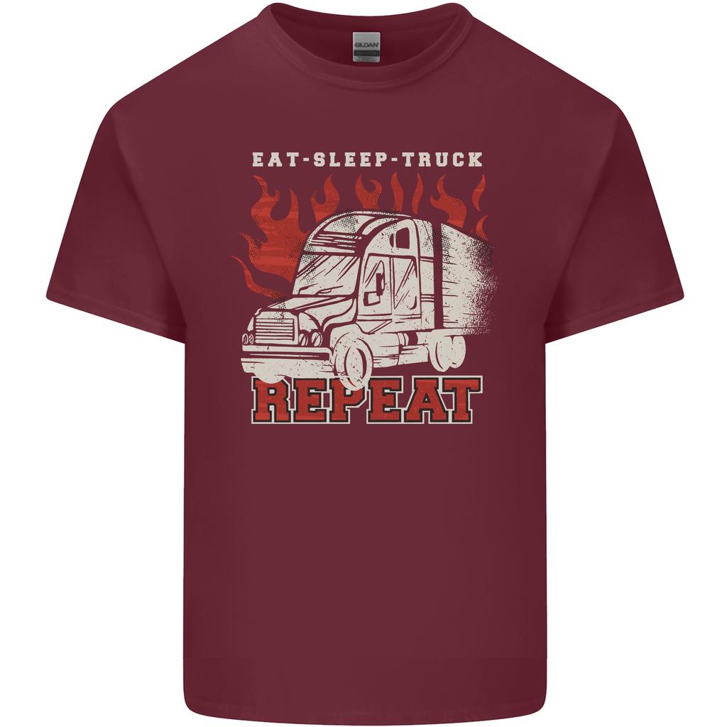 Lorry Driver Eat Sleep Truck Trucker Unisexs Light Cotton Tshirt