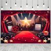 Sfondo Maxy Tappeto Rosso Hollywood Grand, Stendardo Fotografico Facile da Appendere, Commemorazione di Compleanno e Anniversario