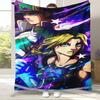 Anime JoJo Bizarre Adventure Cartoon Flannel Blanket,Ultra Soft Warm Plush Throw for Home Bedroom Bed Sofa Cover Office Picnic