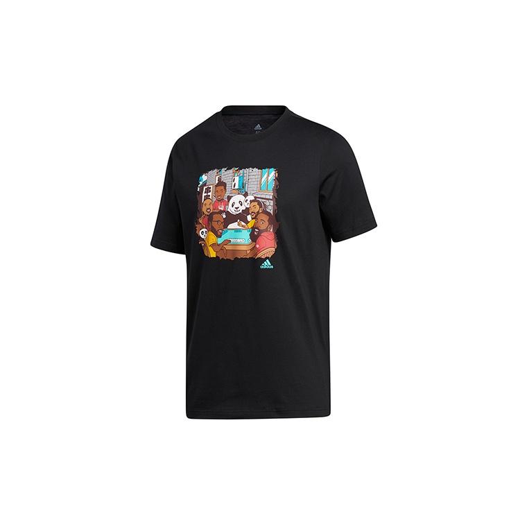 adidas Cartoon Printing Short Sleeve Black Men s GN2702 L