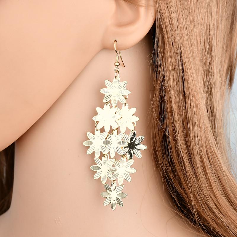 Trendy Leaves 2022 Earings Bohemia Metal Tassel Earrings Long Earring Women Irregular Sexy Girls Jewelry Fashion Punk
