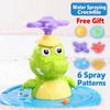 LED Light Light up Bath Toys Cartoon Crocodile Bath Toy Gifts Spray Water Crocodile  Bath Time