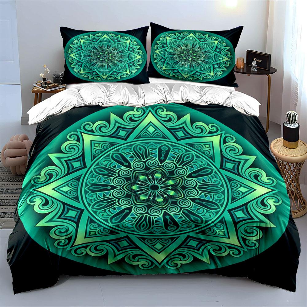 Mandala Art 3-Piece Set Decor Soft Comfortable Duvet Cover Bedding Set Included 1*Duvet Cover & 2*Pillowcases, Gift