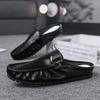 Mulas de Cuero Talla Grande 39-46 Zapatillas Mocasines Destalonados para Hombre Zapatos Medios para Hombre Sandalias de Punta Cerrada Hombre Zapatos Casuales Semi-Arrastre
