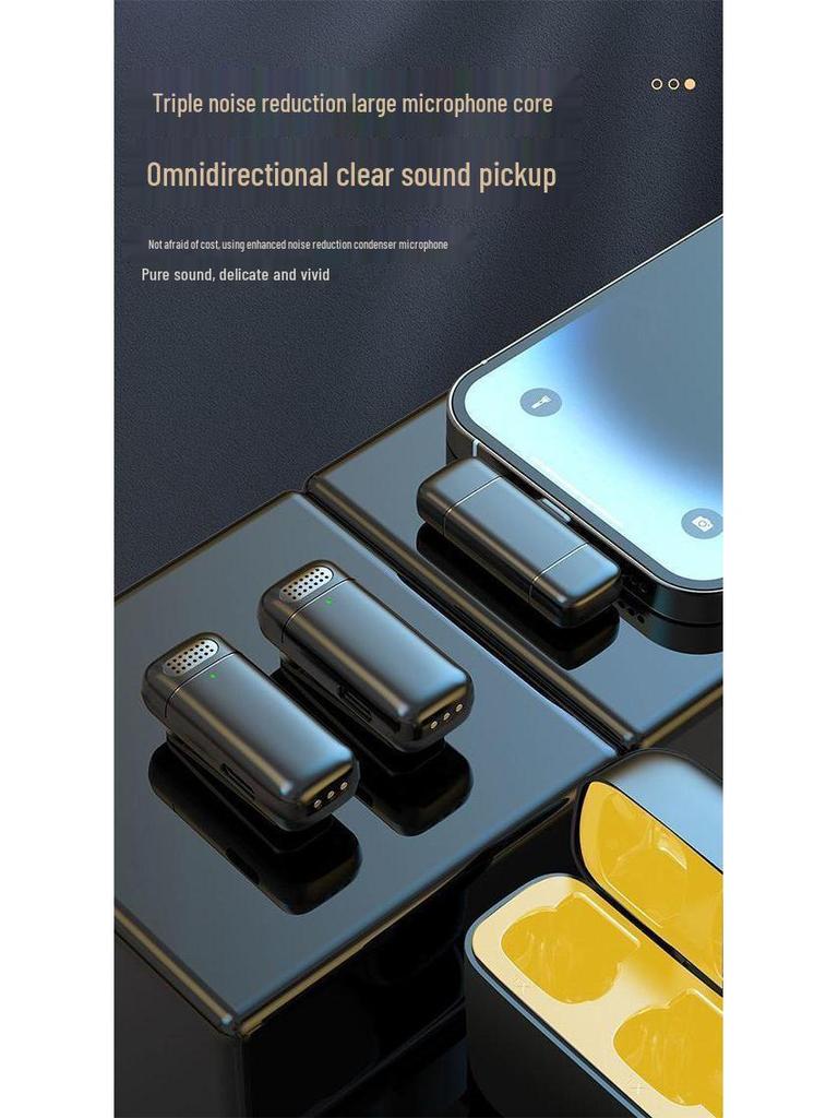K6 Wireless Lavalier Microphone with Intelligent Noise Reduction and Charging Case for Mobile Live Recording