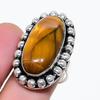 Natural Tiger Eye Gemstone 925 Sterling Silver Jewelry Ring Size 7.5 AR-17979