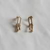 Pendientes Largos de Cadena con Cierre de Pinza Dorados JJ18G