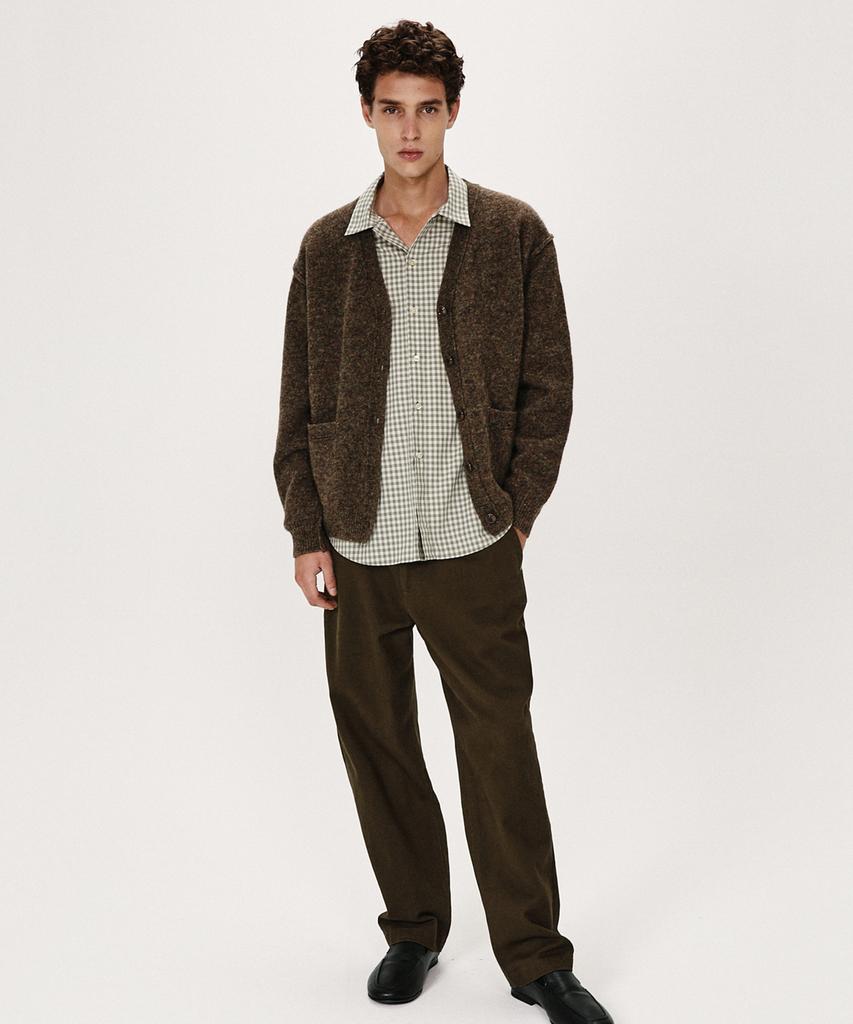 Shirter Shaggy Dog Reverse Seam Cardigan (Brown)