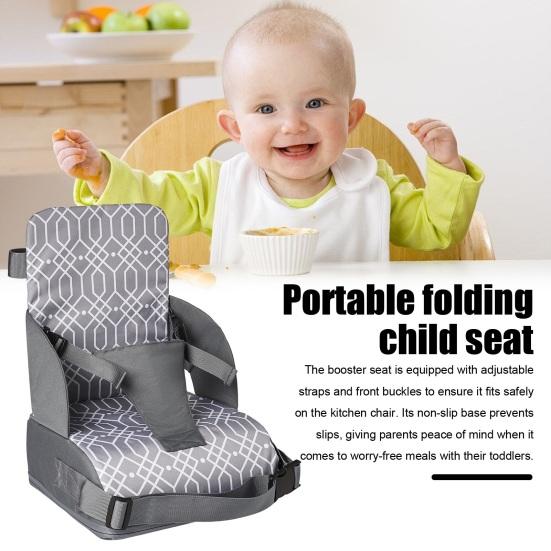 Fotelik dla malucha Oddychające krzesło kuchenne z oparciem Regulowane paski i podparcie poduszki Przenośne siedzisko do stołu jadalnego na posiłki rodzinne