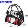 Baseball Mom Insulated Lunch Box Cooler Tote Bag Organizer Bag For Women
