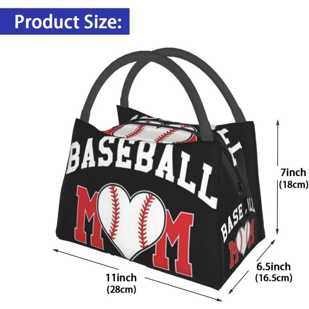 Baseball Mom Insulated Lunch Box Cooler Tote Bag Organizer Bag For Women