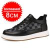 Fashion Men Genuine Leather Casual Shoes Men's Sneakers Skateboard Shoes Comfortable Platform Male Rubber Heightening Sports Shoes 6-8CM