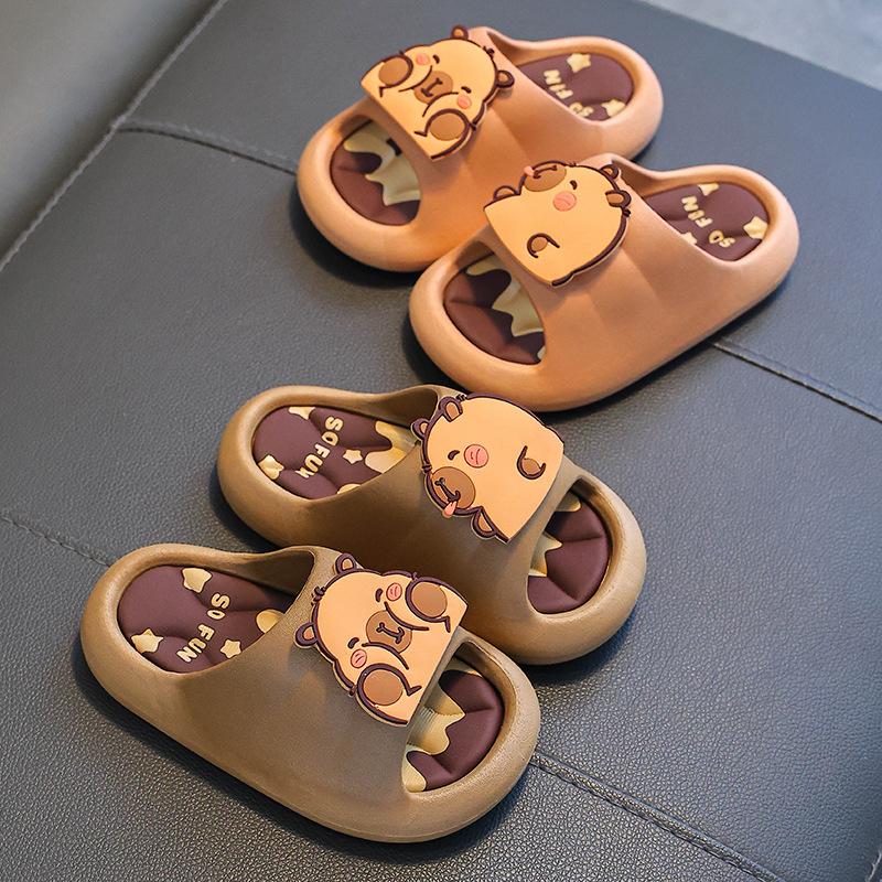 Kapibara Children's Summer Sandals Boys Non-Slip Soft Sole Indoor Bathing Parent-Child Kids Beach Slippers