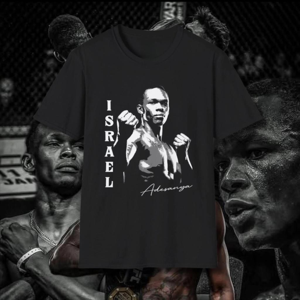 2026 Estate UFC Israel Adesanya Grafica Combattimento Maglietta Donna Sportiva Cotone Manica Corta Larga Tempo Libero Fitness Camicia Unisex