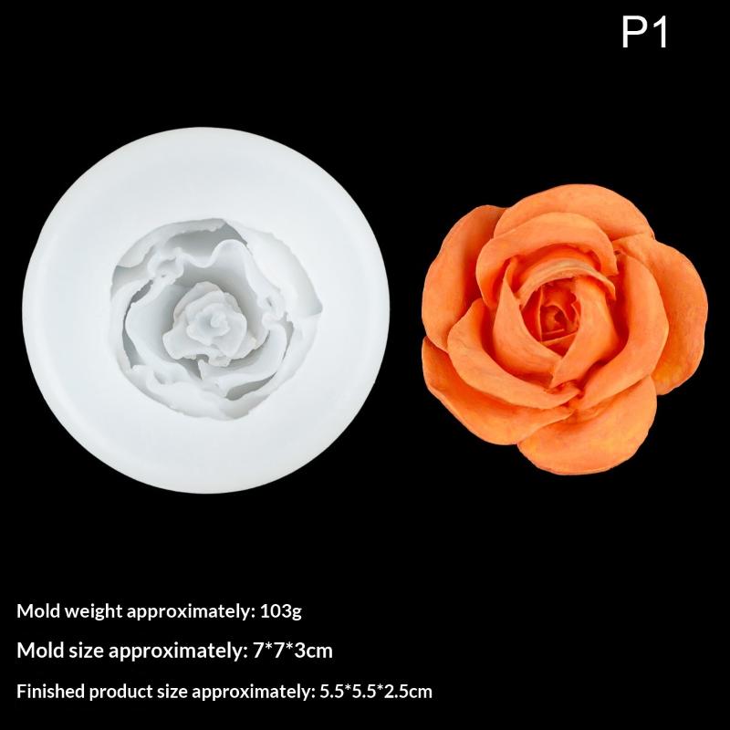 3D Rose Flower Silicone Candle Mold Handmade Soap Making Epoxy Gypsum Form Artware Diy Chocolate Ice Cake Bakware