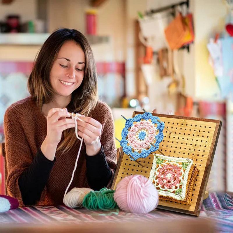 Tragbares Lochbrett zum Häkeln Langlebiges Woll-Strick-Näh-DIY-Bastelbrett mit Löchern Universell Verstellbar Für DIY
