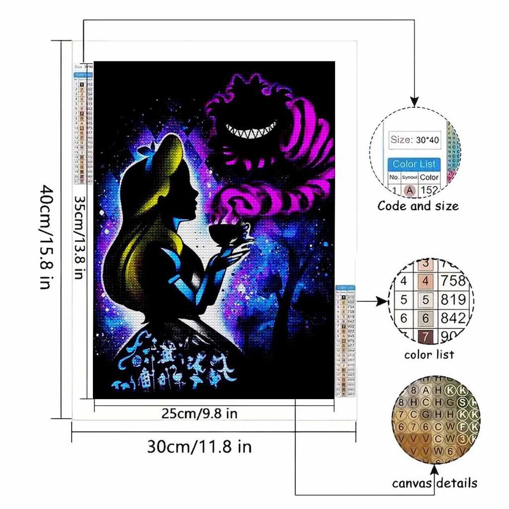 Full Round Diamond Painting The Princess and The Ghost Art Rhinestone Picture Mosaic DIY 5D Cross Stitch Embroidery Home Decoration