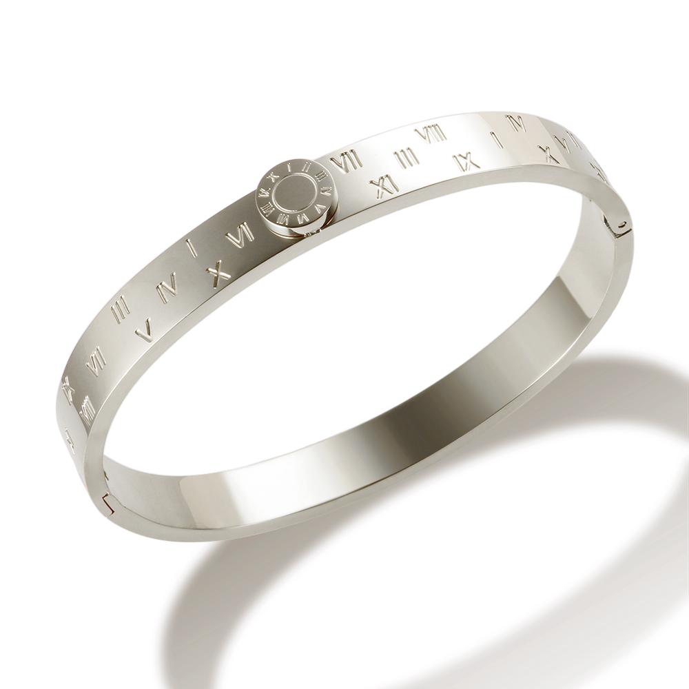 

Enamel Roman Numerals Bangles Set Round Gold Color Stainless Steel Bracelet for Women Bangle Popularity Fashion Jewelry