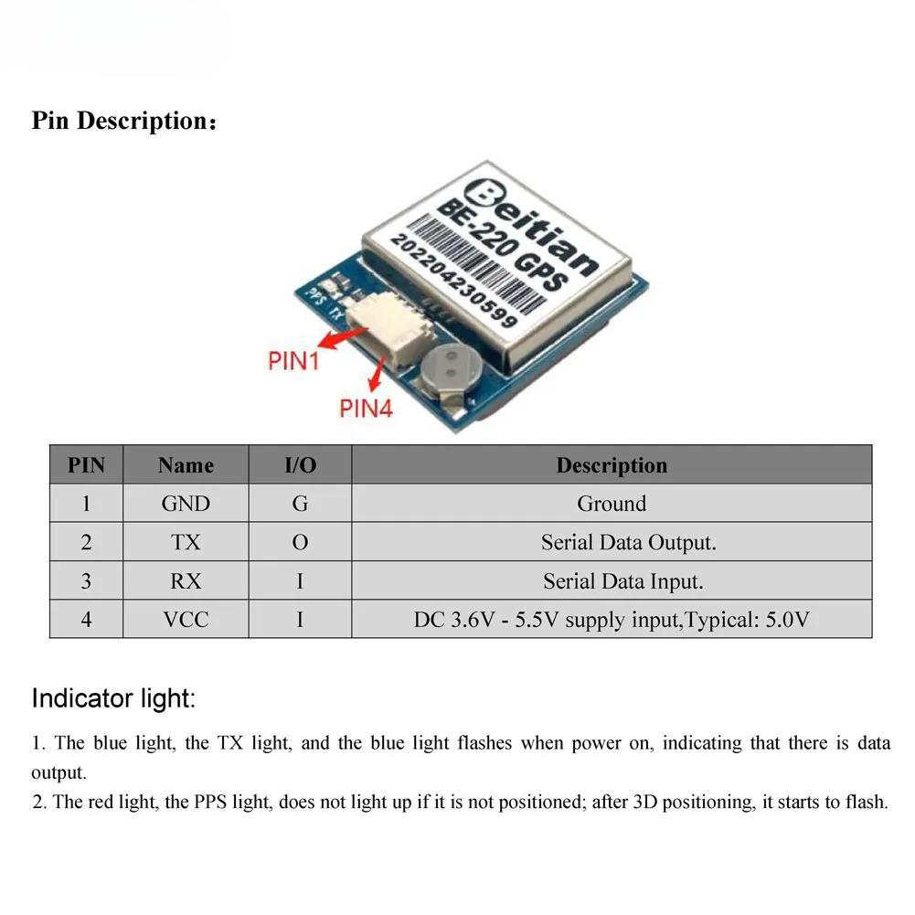 BEITIAN M10 GPS Module GALILEO Positioning Module Ultra-low Power TTL Level GNSS Receiver for Vehicle Drones Tracking