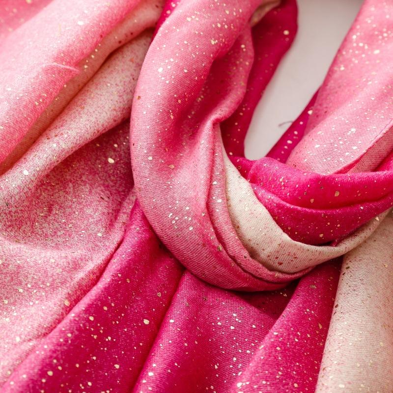 180*88cm Gradient color Gold Foil Wrap Scarfs for Women Fashion Hijab Shimmer Sparkle Womens Scarves Bling Bling Shawls Cotton Feeling Shawl Scarf