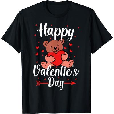 Funny Teddy Bear Holding Heart Love Happy Valentine's Day T Shirt