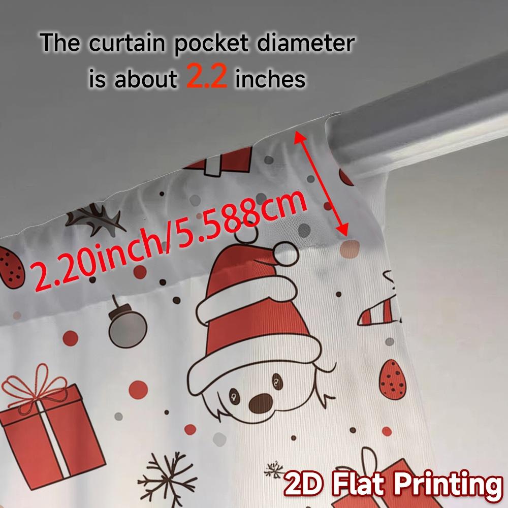 2pcs,Curtains Cute Christmas Rudolph Hat Gift (3) Modern Modern Curtains Durable Polyester Curtains Versatile All Use for