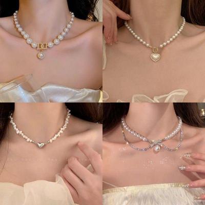 2024 Luxury Bow Heart Pendant Choker for Women - Elegant Evening Clavicle Chain