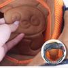 Kids Electric Scooter Helmet With Warm Fleece Neck Warmer Bear Ears Cartoon Design Boys Girls All Season Use
