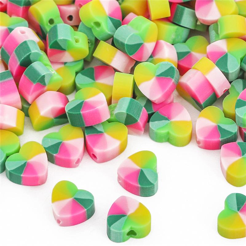 

30 шт. разноцветные бусины-разделители в форме сердца из полимерной глины для изготовления ювелирных изделий своими руками, аксессуары