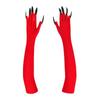 LYING Halloween Cosplay Gloves, Arm Covers with Claws, Demon Claws, Monster Gloves for Women, Dark Vampire, Devil, Ghost Costume Gloves with Black