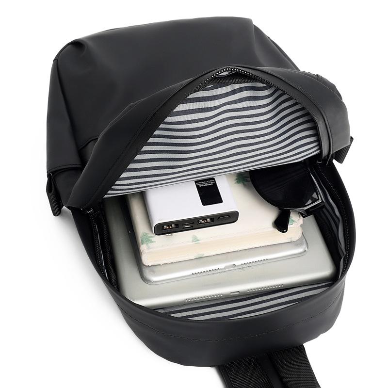 TS JYL laptop bag,Men Chest Bag Leather Simple Solid Color Shoulder Crossbody Waist Pack