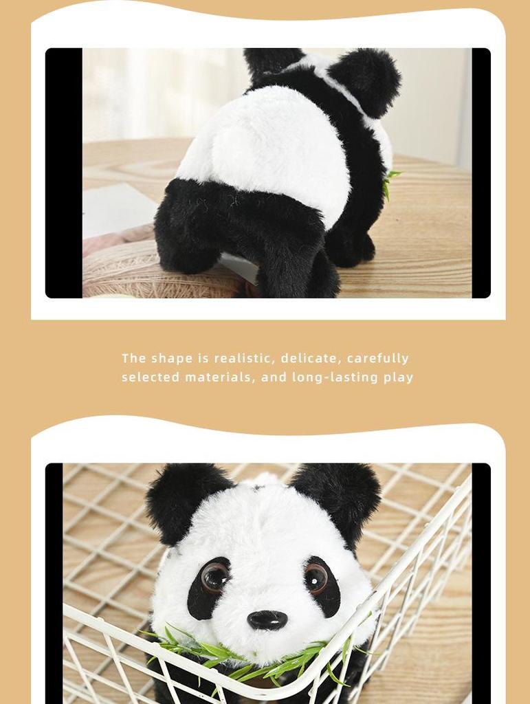 Electric Plush Panda Toy: Walking, Tail-Wagging, Music-Playing Pet for Kids