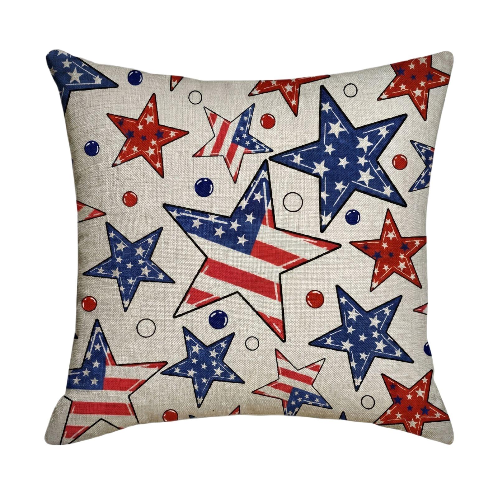 

Independence Day Pillow Cover Linen Waist Pillow Case For Car Bedroom Living Room And Window One Size