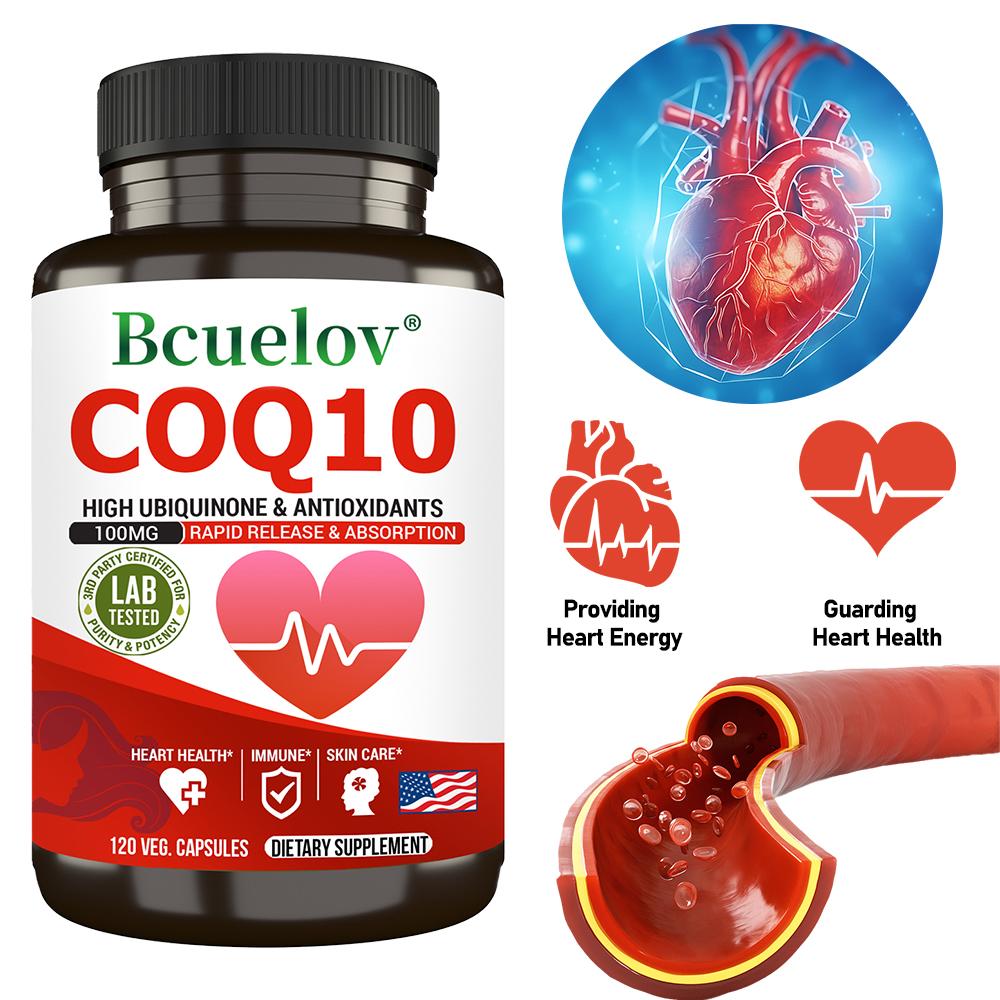 Coenzyme Q10 Ubiquinone 100mg Vegetarian Capsules with Black Pepper Extract, 120 Capsules